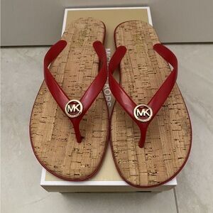 Michael Michael Kors red cork thong sandals. Size 11 Women